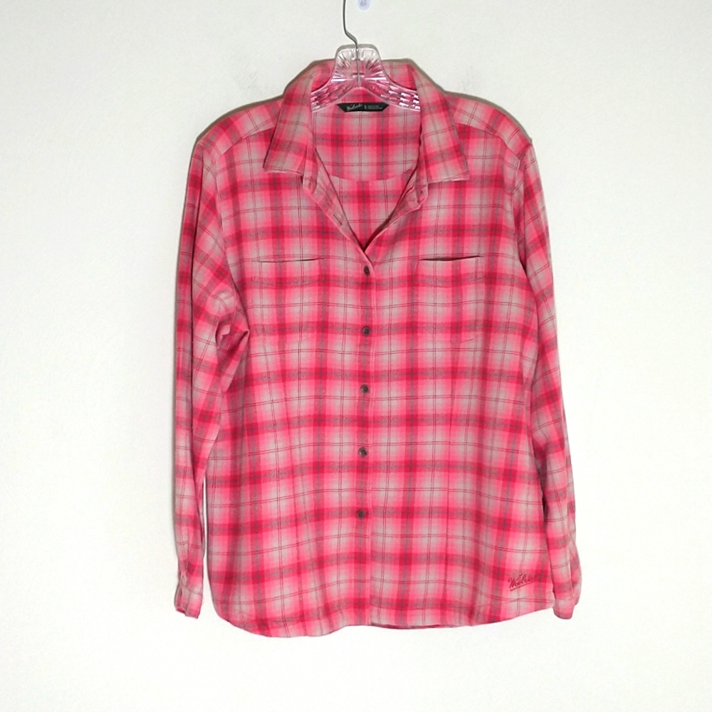 Woolrich Amaryllis multi color plaid button down soft flannel shirt, XL